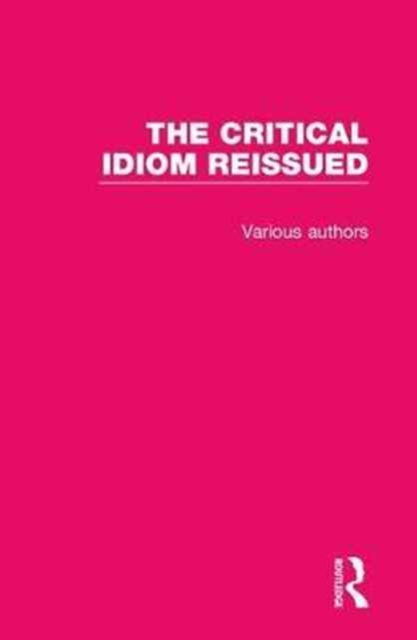 The Critical Idiom Reissued, Mixed media product Book