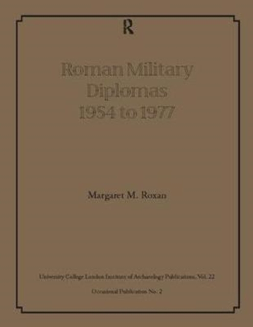 Roman Military Diplomas 1954 to 1977, Hardback Book