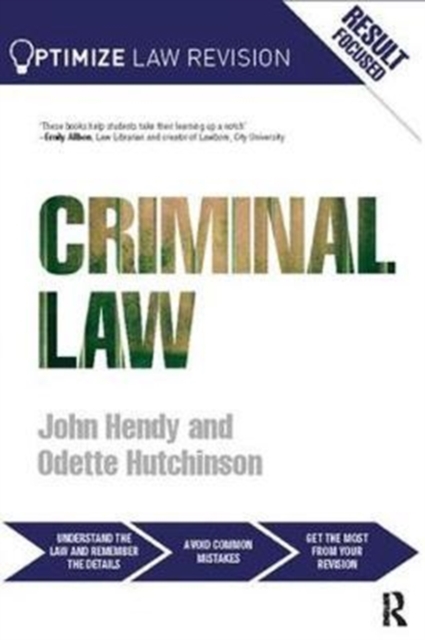 Optimize Criminal Law, Hardback Book