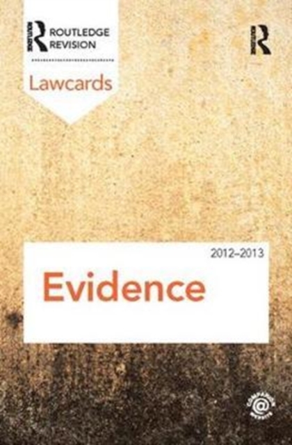Evidence Lawcards 2012-2013, Hardback Book