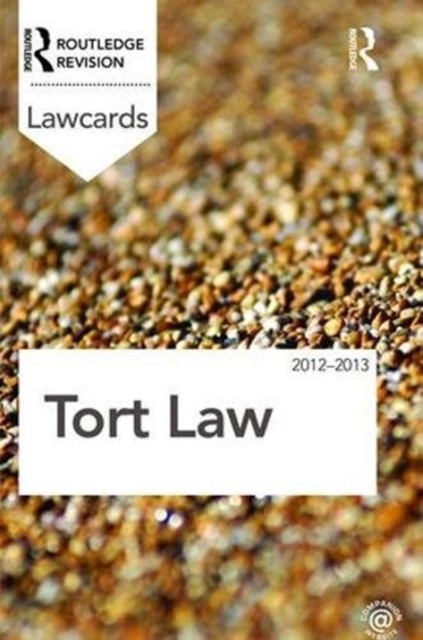 Tort Lawcards 2012-2013, Hardback Book
