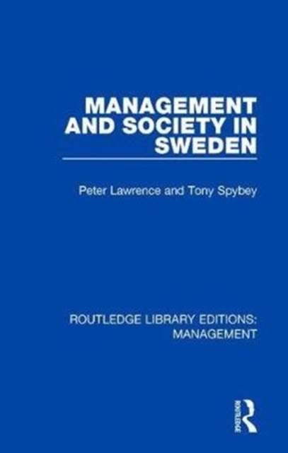Management and Society in Sweden, Paperback / softback Book