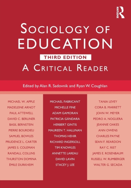 Sociology of Education : A Critical Reader, Paperback / softback Book