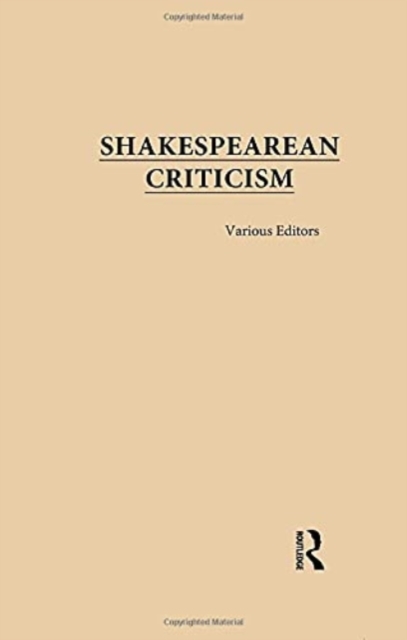 Shakespearean Criticism, Multiple-component retail product Book