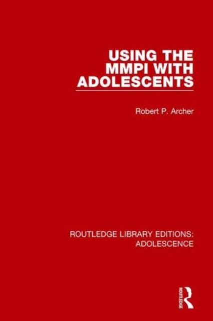 Using the MMPI with Adolescents, Hardback Book