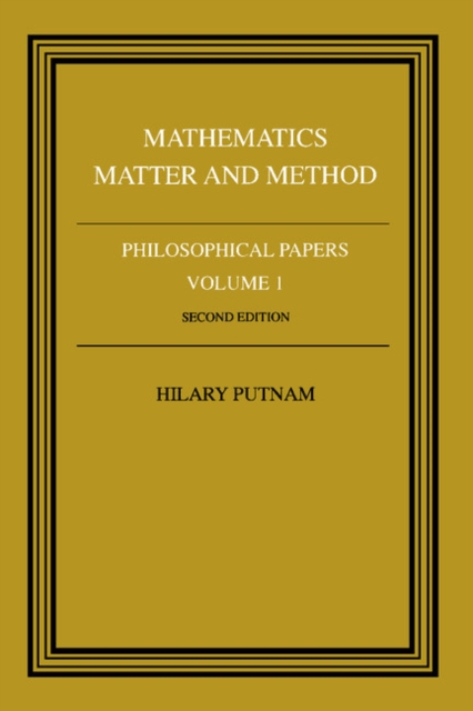 Mathematics, Matter and Method: Volume 1 : Philosophical Papers, PDF eBook
