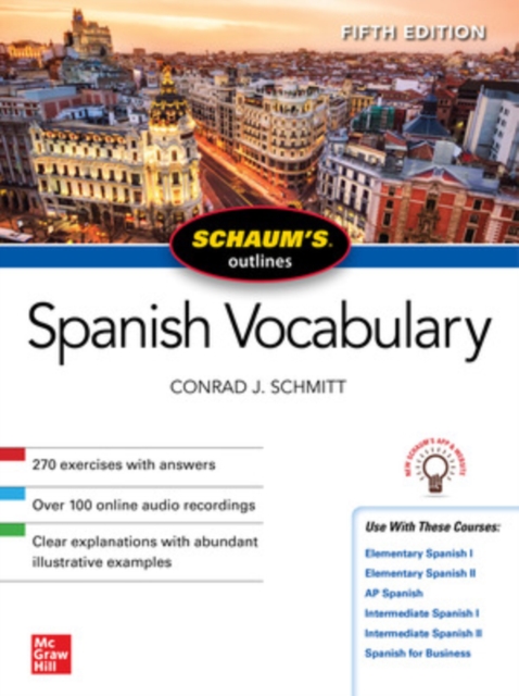 Schaum's Outline of Spanish Vocabulary, Fifth Edition, Paperback / softback Book