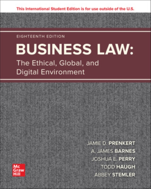 Business Law: The Ethical Global and Digital Environment ISE, Paperback / softback Book