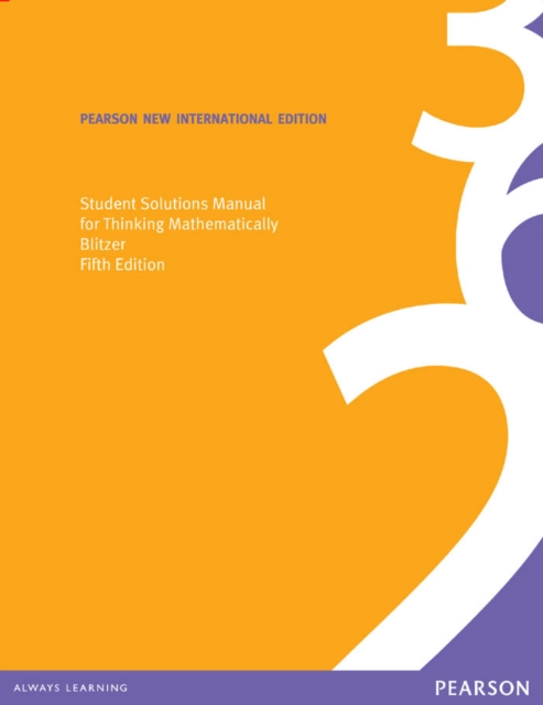 Student Solutions Manual for Thinking Mathematically : Pearson New International Edition, PDF eBook