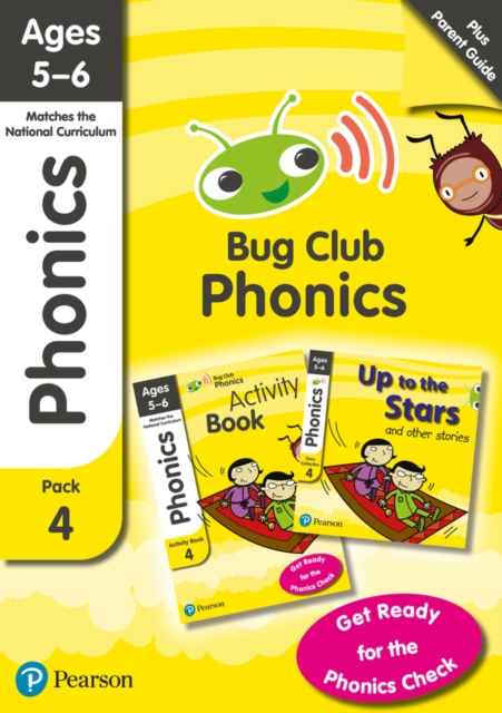 Phonics - Learn at Home Pack 4 (Bug Club), Phonics Sets 10-12 for ages 5-6 (Six stories + Parent Guide + Activity Book), Multiple-component retail product Book