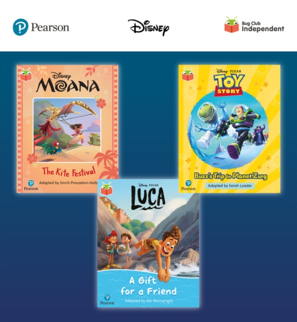 Pearson Bug Club Disney Year 1 Pack B, including decodable phonics readers for phase 5: Moana: The Kite Festival, Toy Story: Buzz's Trip to Planet Zurg, Luca: A Gift for a Friend, Mixed media product Book