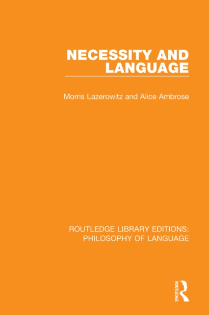 Necessity and Language, PDF eBook