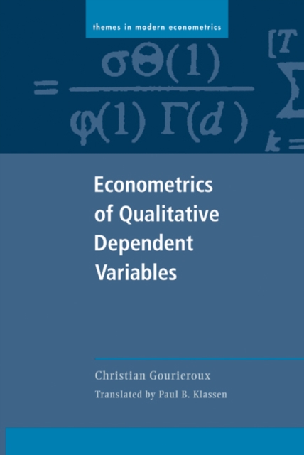 Econometrics of Qualitative Dependent Variables, PDF eBook