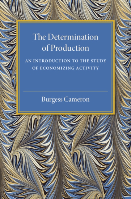 The Determination of Production : An Introduction to the Study of Economizing Activity, Paperback / softback Book