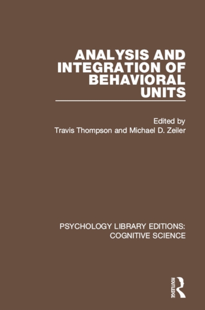 Analysis and Integration of Behavioral Units, PDF eBook
