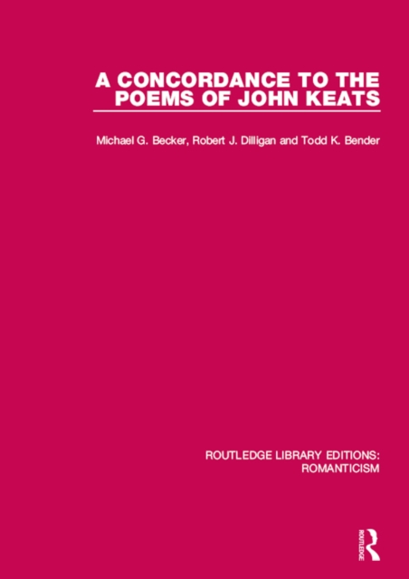A Concordance to the Poems of John Keats, EPUB eBook