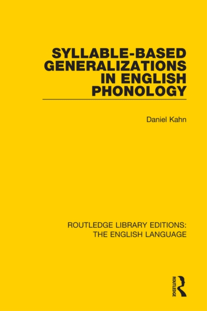 Syllable-Based Generalizations in English Phonology, EPUB eBook