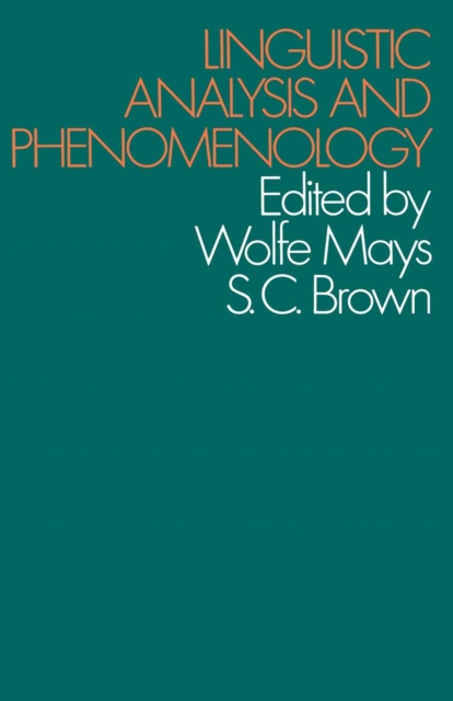 Linguistic Analysis and Phenomenology, PDF eBook