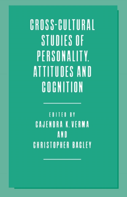 Cross-Cultural Studies of Personality, Attitudes and Cognition, PDF eBook