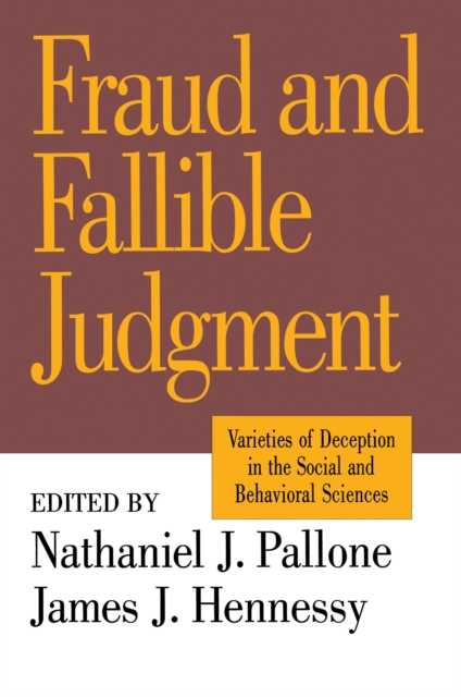 Fraud and Fallible Judgement : Deception in the Social and Behavioural Sciences, PDF eBook