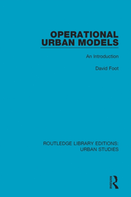 Operational Urban Models : An Introduction, EPUB eBook