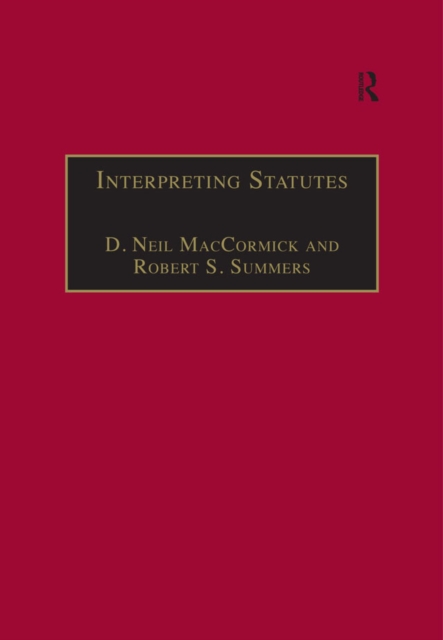 Interpreting Statutes : A Comparative Study, EPUB eBook