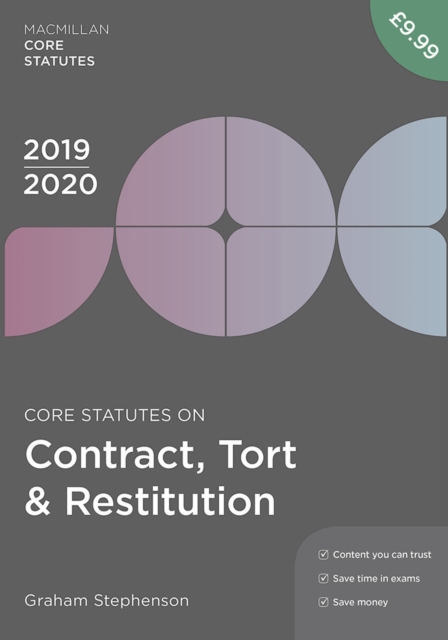 Core Statutes on Contract, Tort & Restitution 2019-20, Paperback / softback Book