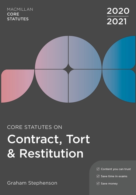 Core Statutes on Contract, Tort & Restitution 2020-21, Paperback / softback Book