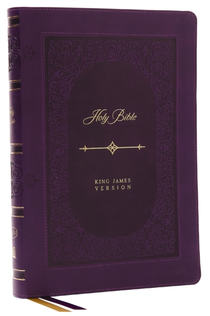 KJV Holy Bible: Giant Print Thinline Bible, Purple Leathersoft, Red Letter, Comfort Print (Thumb Indexed): King James Version (Vintage Series), Leather / fine binding Book