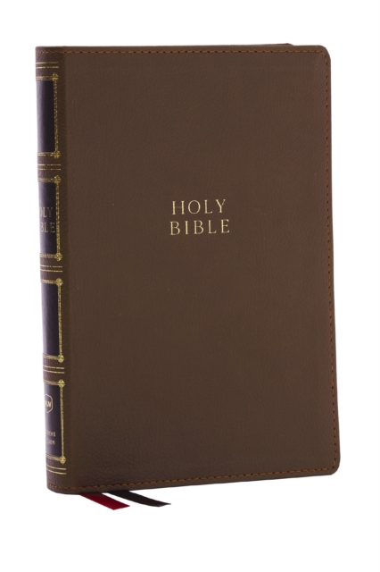 NKJV, Compact Center-Column Reference Bible, Brown Leathersoft, Red Letter, Comfort Print, Leather / fine binding Book