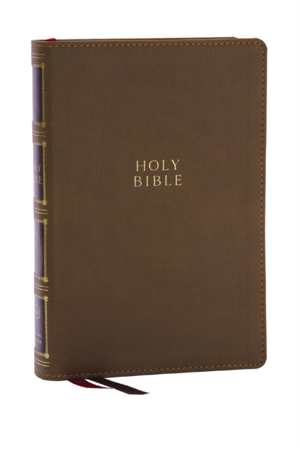 KJV Holy Bible: Compact Bible with 43,000 Center-Column Cross References, Brown Leathersoft, Red Letter, Comfort Print (Thumb Indexing): King James Version, Leather / fine binding Book