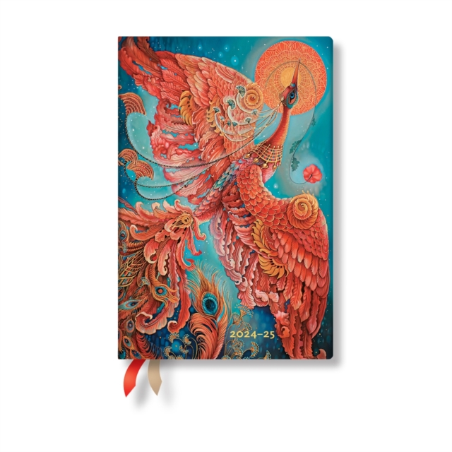 Firebird (Birds of Happiness) Mini 12-month Horizontal Softcover Flexi Dayplanner 2025 (Elastic Band Closure), Paperback / softback Book