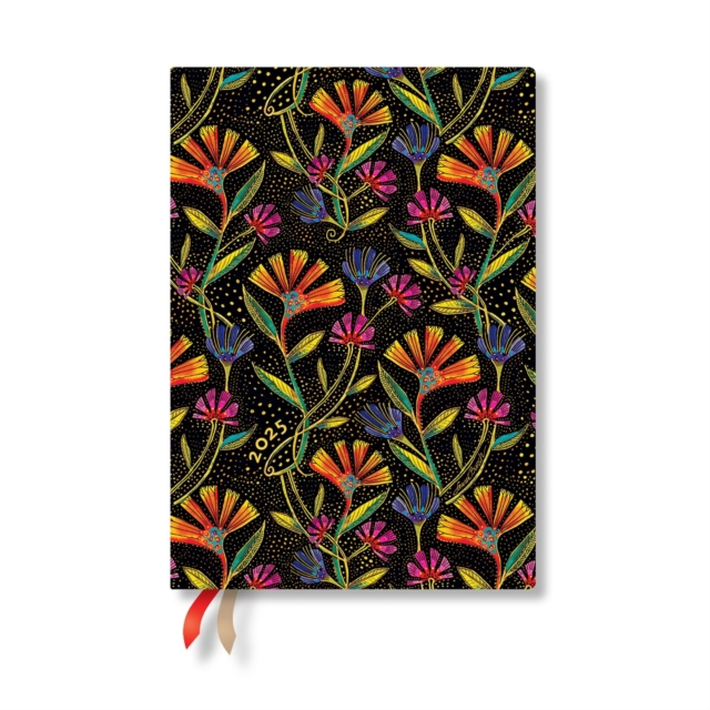 Wild Flowers (Playful Creations) Midi 12-month Day-at-a-time Softcover Flexi Dayplanner 2025 (Elastic Band Closure), Paperback / softback Book