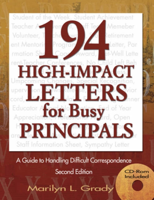 194 High-Impact Letters for Busy Principals : A Guide to Handling Difficult Correspondence, Hardback Book