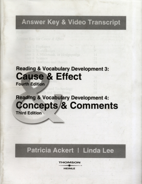 Cause & Effect/Concepts & Comments: Answer Key and Video Transcripts, Paperback / softback Book