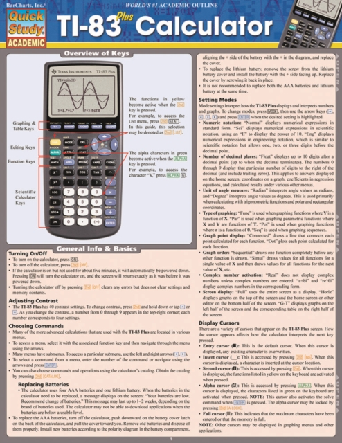 Ti-83 Plus Calculator, PDF eBook