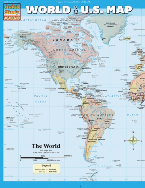 World & US Map, Fold-out book or chart Book