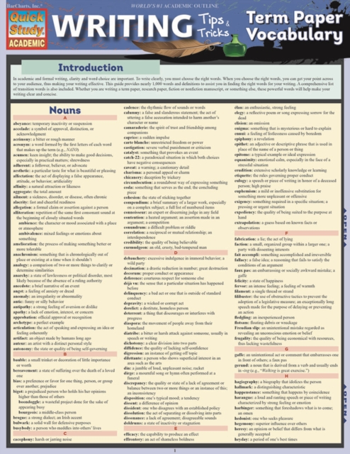 Writing Tips: Term Paper Vocabulary, PDF eBook