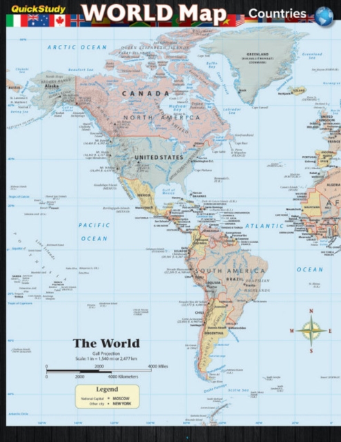 World Map: Countries Guide, Fold-out book or chart Book