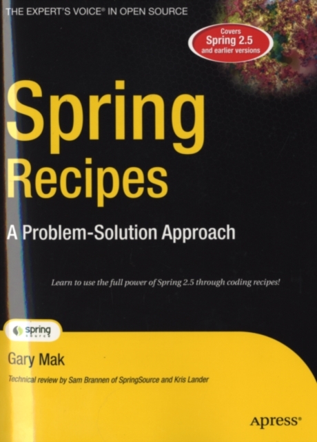Spring Recipes : A Problem-Solution Approach, PDF eBook