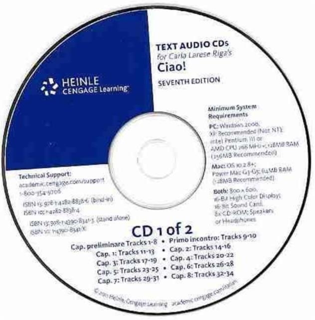Stand Alone Audio CD-ROM for Riga/Lage's Ciao!, Electronic book text Book