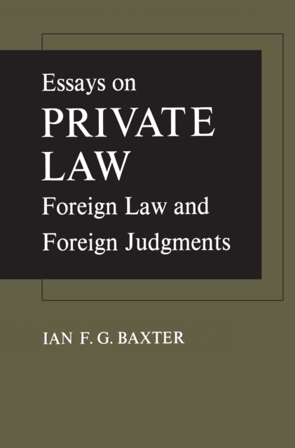 Essays on Private Law : Foreign Law and Foreign Judgments, EPUB eBook