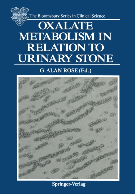 Oxalate Metabolism in Relation to Urinary Stone, PDF eBook