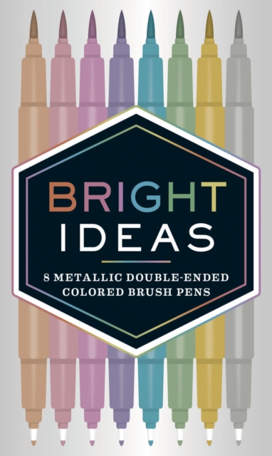 Bright Ideas: 8 Metallic Double-Ended Colored Brush Pens, Paints, crayons, pencils Book