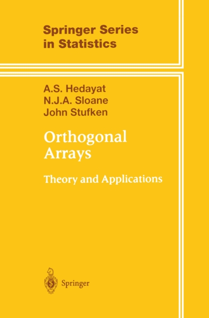 Orthogonal Arrays : Theory and Applications, PDF eBook