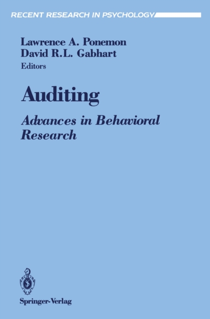 Auditing : Advances in Behavioral Research, PDF eBook