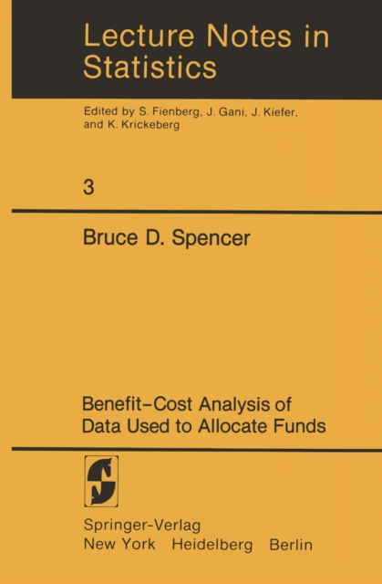 Benefit-Cost Analysis of Data Used to Allocate Funds, PDF eBook