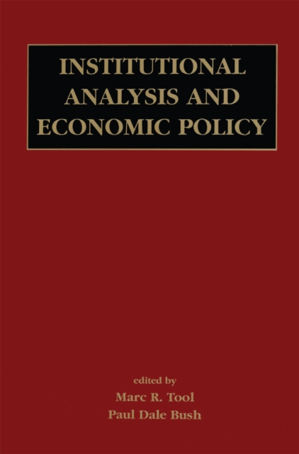 Institutional Analysis and Economic Policy, PDF eBook