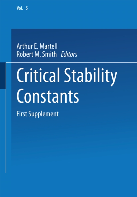 Critical Stability Constants : First Supplement, PDF eBook