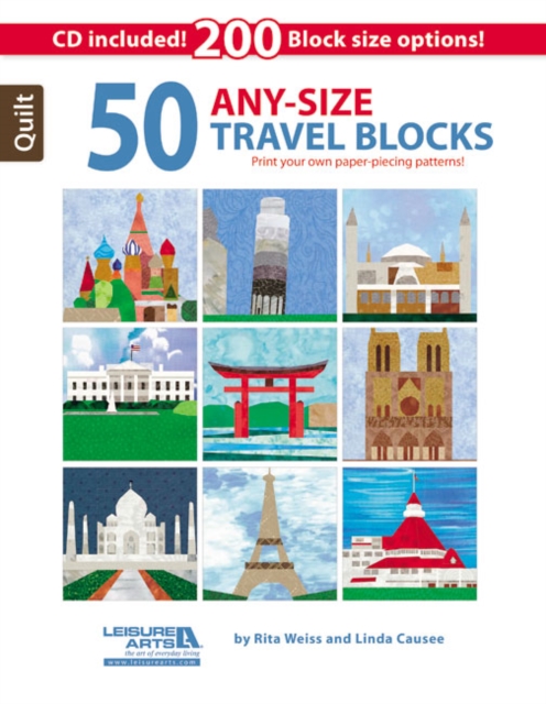 50 Any- Size Travel Quilt Blocks : Print Your Own Paper-Piecing Patterns!, Paperback / softback Book